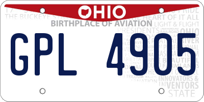 OH license plate GPL4905