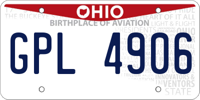 OH license plate GPL4906