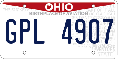 OH license plate GPL4907