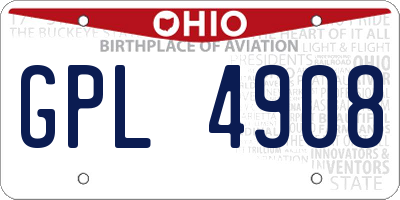 OH license plate GPL4908
