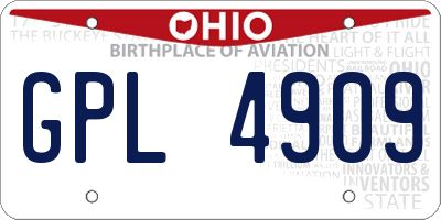 OH license plate GPL4909