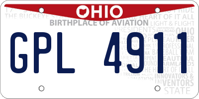 OH license plate GPL4911