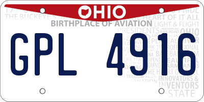 OH license plate GPL4916