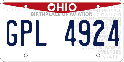 OH license plate GPL4924