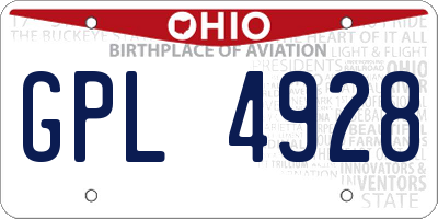 OH license plate GPL4928