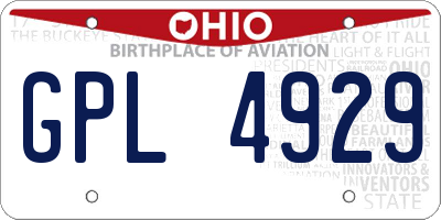 OH license plate GPL4929