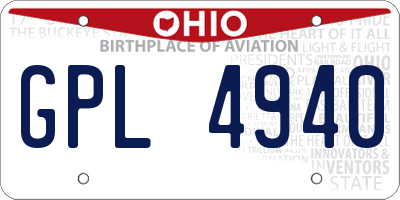 OH license plate GPL4940