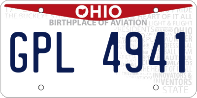 OH license plate GPL4941