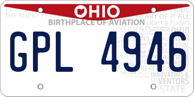 OH license plate GPL4946