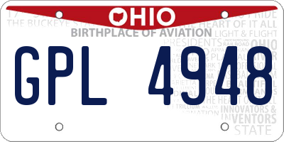 OH license plate GPL4948