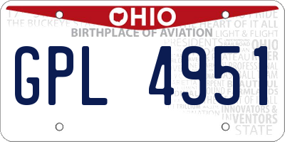OH license plate GPL4951