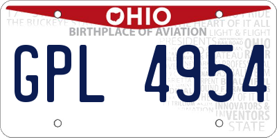 OH license plate GPL4954