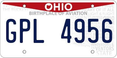 OH license plate GPL4956