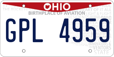 OH license plate GPL4959