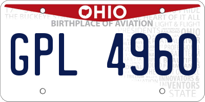 OH license plate GPL4960