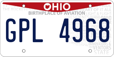 OH license plate GPL4968