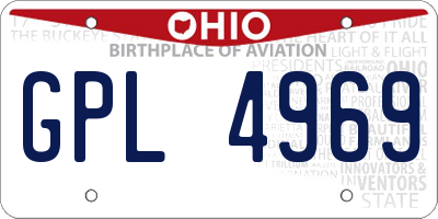 OH license plate GPL4969
