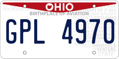 OH license plate GPL4970