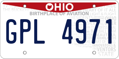 OH license plate GPL4971