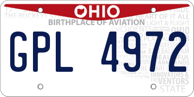 OH license plate GPL4972
