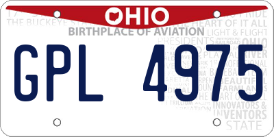 OH license plate GPL4975