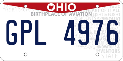 OH license plate GPL4976
