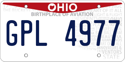 OH license plate GPL4977