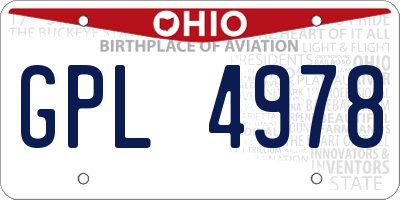 OH license plate GPL4978