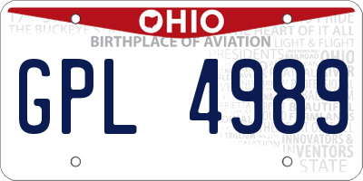 OH license plate GPL4989