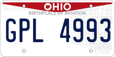 OH license plate GPL4993