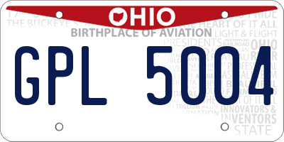 OH license plate GPL5004