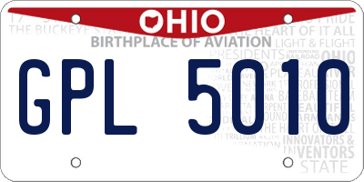 OH license plate GPL5010