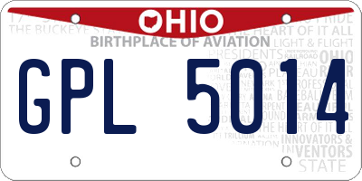 OH license plate GPL5014