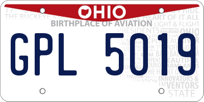 OH license plate GPL5019