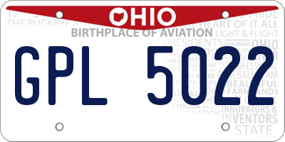 OH license plate GPL5022