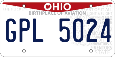 OH license plate GPL5024