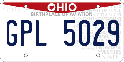 OH license plate GPL5029