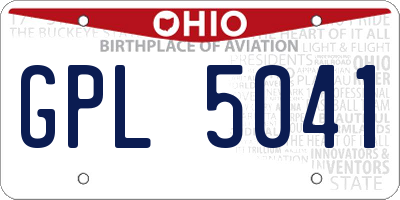OH license plate GPL5041