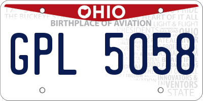 OH license plate GPL5058