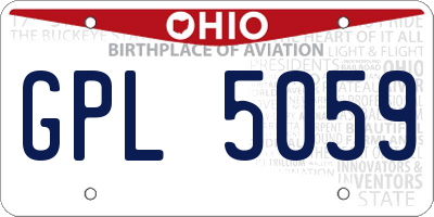 OH license plate GPL5059