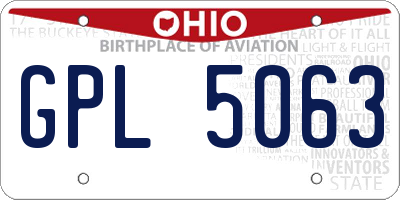 OH license plate GPL5063