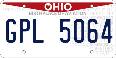 OH license plate GPL5064