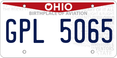 OH license plate GPL5065