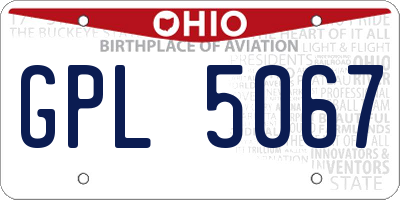 OH license plate GPL5067