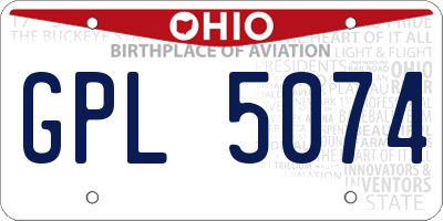 OH license plate GPL5074