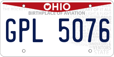 OH license plate GPL5076