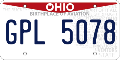 OH license plate GPL5078