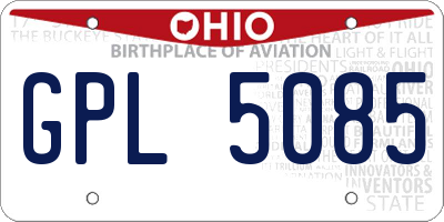 OH license plate GPL5085