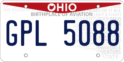 OH license plate GPL5088