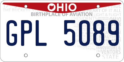 OH license plate GPL5089